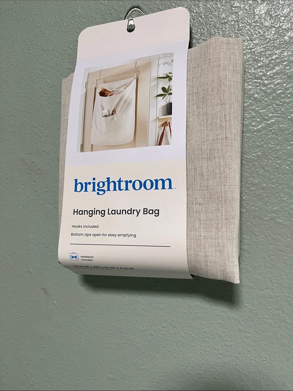Brightroom Cream Hanging Laundry Bag - Over-the-Door Organizer